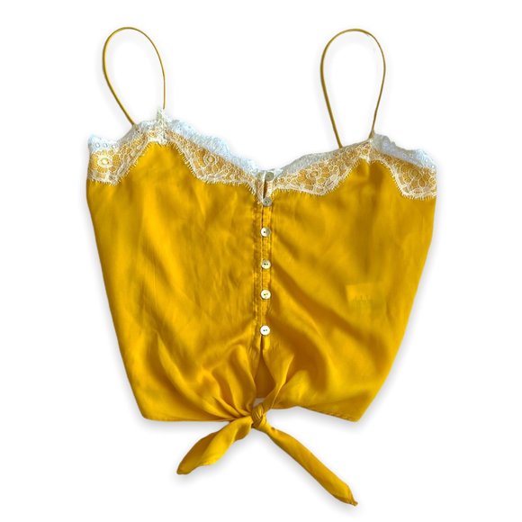 URBAN OUTFITTERS x Out from Under Yellow Cropped Cami | Size S Excellent - Picture 2 of 7